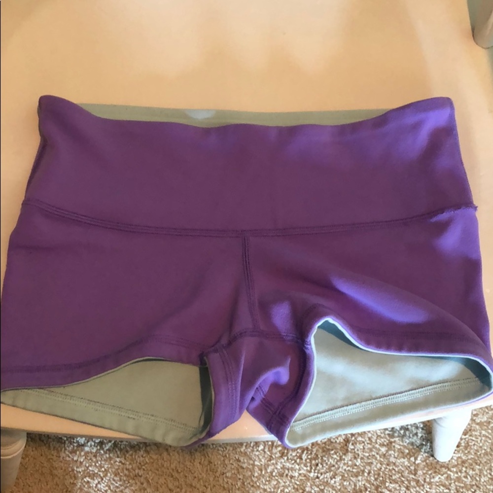 Purple/light blue reversible lululemon shorts